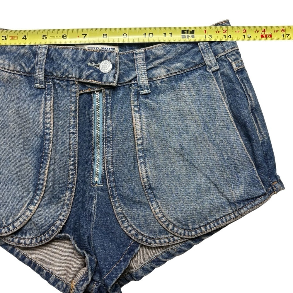 NEW Free People We The Free Prince Street Micro Denim Shorts 27 Blue Jean - Picture 7 of 11